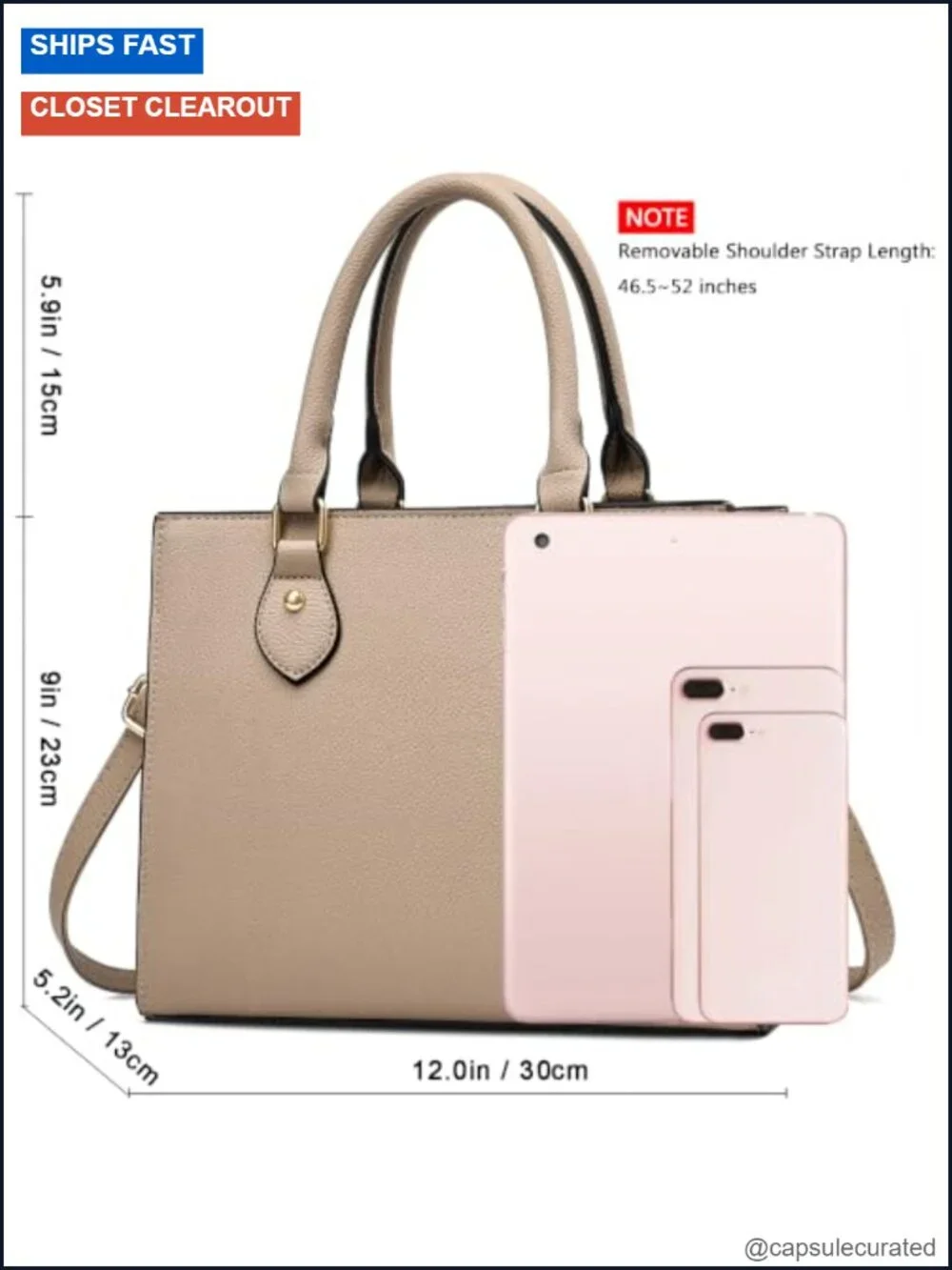Women's Crossbody Satchel Tote Handbag Vegan Leather Multi-Pocket